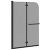 vidaXL Duschavsk&auml;rmning Svart 120 x 140 cm ESG-glas och aluminium