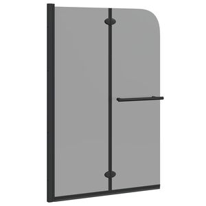 vidaXL Duschavsk&auml;rmning Svart 95 x 140 cm ESG-glas och aluminium