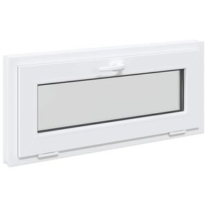 vidaXL K&auml;llarf&ouml;nster RISOR 90 x 40 cm PVC och glas Vit