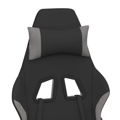 vidaXL Gamingstol med fotstöd svart och ljusgrå tyg