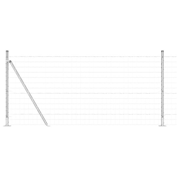 vidaXL St&auml;ngsel med stolpe Silver 1 x 25 m St&aring;l