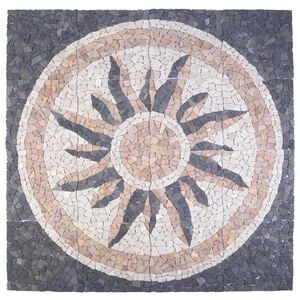 vidaXL Mosaic Tiles Sun Pattern Flerf&auml;rgsdesign 120 x 120 cm Marmor