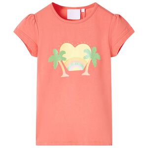 vidaXL T-shirt f&ouml;r barn korallr&ouml;d 92