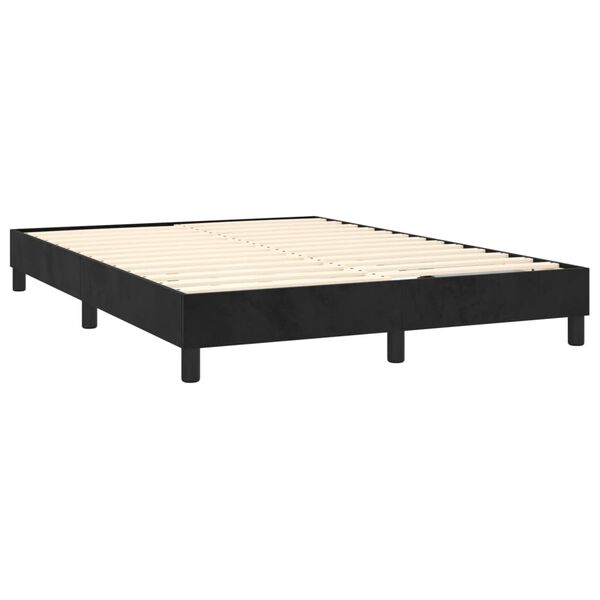 vidaXL Boxspring-sängram svart 140x200 cm sammet