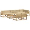 vidaXL Utomhussoffset 9 st 8-sits Vit och Beige Polyester