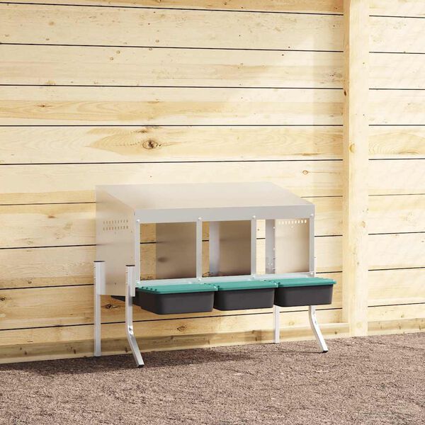 vidaXL H&ouml;nsholk 3 fack med ben galvaniserat st&aring;l