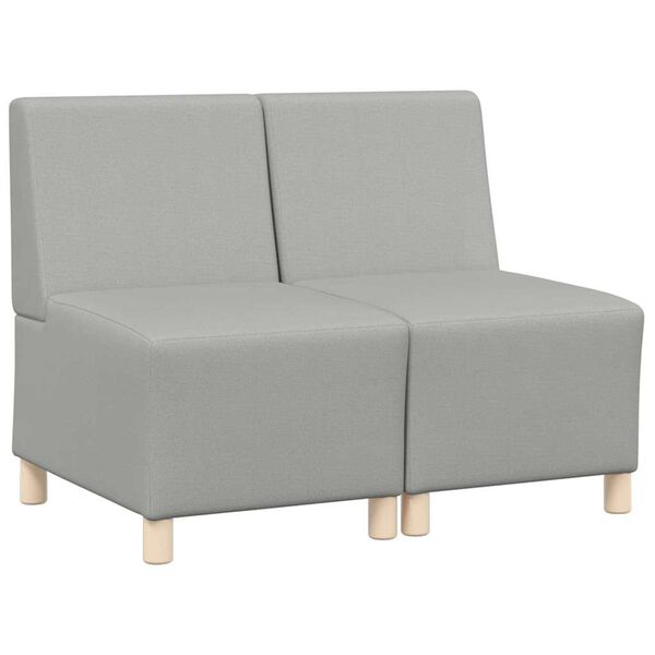 vidaXL Modulsofa utan armst&ouml;d 2 pcs Moln Gr&aring; 55 x 74 x 82 cm tyg