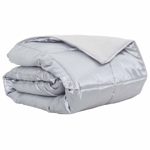 vidaXL Sommar Duvet Silver 200 x 200 cm Satin och Mikrofiber