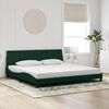vidaXL Bed Frame with LED without Mattress "Hanko" Dark Green 200x200 cm Velvet