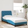 vidaXL Bed Frame with LED without Mattress Blue 90x200 cm Velvet
