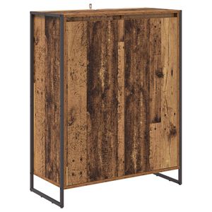 vidaXL Skosk&aring;p med d&ouml;rr Gammalt tr&auml; 79 x 36 x 100 cm Konstruerat tr&auml;