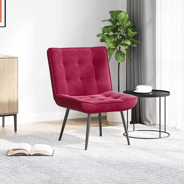 vidaXL Vilstol vinr&ouml;d 64x74x84 cm sammet