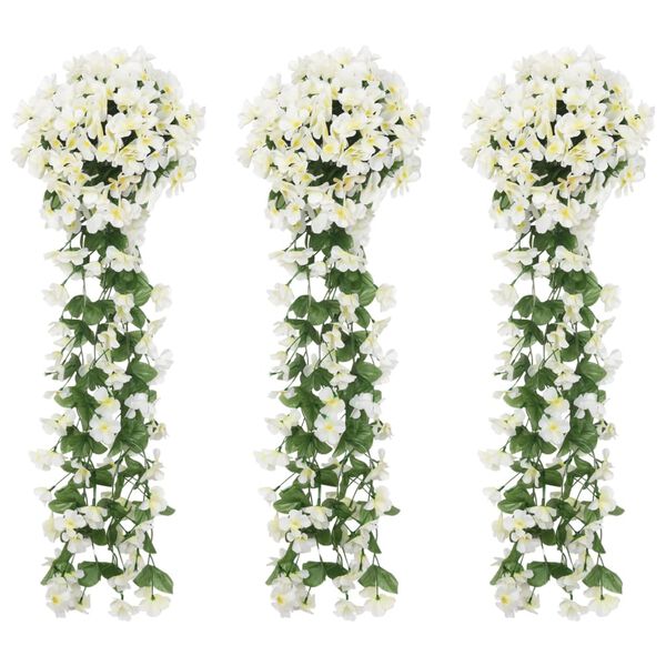 vidaXL Julkransar med blommor 3 st vit 85 cm