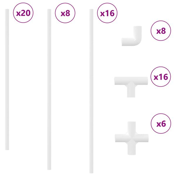 vidaXL PVC R&ouml;r 2 pcs Vit 12,2 x 1,8 x 500 mm PP och PE