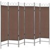 vidaXL Rumsavdelare 6 paneler brun 240x180 cm