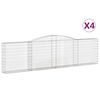 vidaXL Gabioner b&aring;gformade 4 st 400x30x100/120 cm galvaniserat j&auml;rn