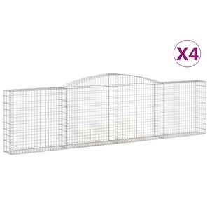 vidaXL Gabioner b&aring;gformade 4 st 400x30x100/120 cm galvaniserat j&auml;rn