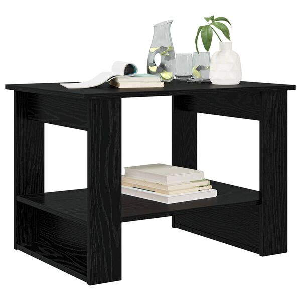 vidaXL Kaffeebord Svart Ek 72 x 50 x 50 cm Konstruerat tr&auml;