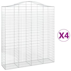 vidaXL Gabioner b&aring;gformade 4 st 200x50x220/240 cm galvaniserat j&auml;rn