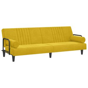 vidaXL B&auml;ddsoffa med armst&ouml;d gul sammet