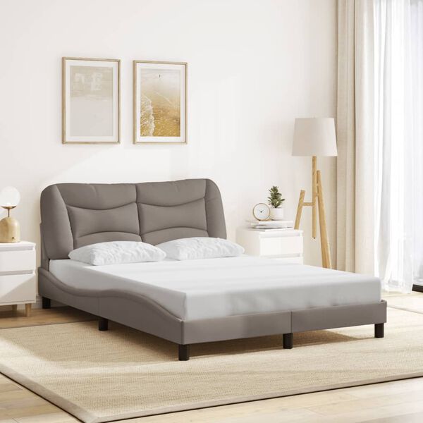 vidaXL Bed Frame without Mattress "Hvar" Taupe 140x200 cm Fabric