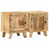 vidaXL S&auml;ngbord 2 st 40x32x46 cm massivt tr&auml; grov mango