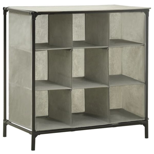 vidaXL Skohylla 57x36x61 cm non-woven tyg och st&aring;l gr&aring;