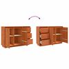 vidaXL Sideboard med l&aring;da Brun Ek 111 x 34 x 75 cm Massiv furu