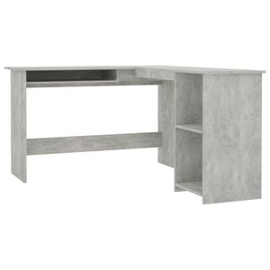 vidaXL Skrivbord L-format betonggr&aring; 120x140x75 cm konstruerat tr&auml;