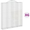 vidaXL Gabioner b&aring;gformade 6 st 200x30x220/240 cm galvaniserat j&auml;rn