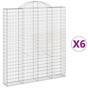 vidaXL Gabioner b&aring;gformade 6 st 200x30x220/240 cm galvaniserat j&auml;rn