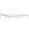 vidaXL S&auml;ngram med huvudgavel metall vit 193x203 cm