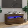 vidaXL Tv-b&auml;nk med LED-belysning brun ek 75x35x40 cm