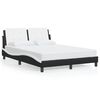 vidaXL Bed Frame without Mattress "Zadar" Black and White 140x200 cm Faux Leather