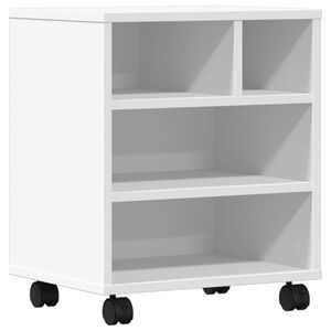 vidaXL Skrivarst&auml;ll med hjul vit 41x32x48 cm