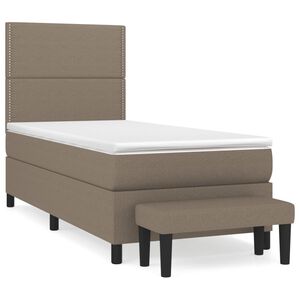 vidaXL Rams&auml;ng med madrass taupe 90x190 cm tyg