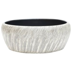 vidaXL Handfat svart och gr&aring; rund &Phi;41x14 cm keramik