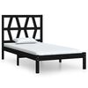 vidaXL S&auml;ngram svart massiv furu 75x190 cm