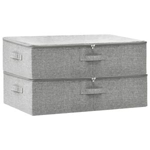 vidaXL F&ouml;rvaringsl&aring;da 2 st tyg 70x40x18 cm gr&aring;