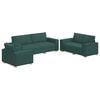 vidaXL Soffa 3 pcs M&ouml;rkgr&ouml;n 220 x 80 x 84 cm Linnenblandad tyg