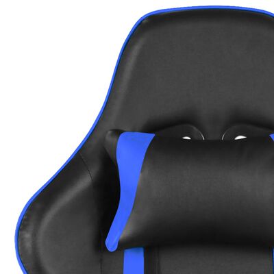 vidaXL Snurrbar gamingstol med fotstöd blå PVC