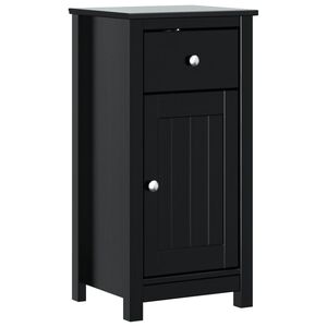 vidaXL Badrumsbord BERG svart 40x34x80 cm massiv furu