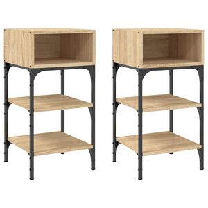 vidaXL S&auml;ngbord 2 st sonoma-ek 35x34,5x70 cm konstruerat tr&auml;