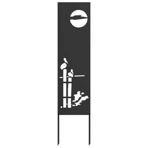 vidaXL Tr&auml;dg&aring;rds integritetssk&auml;rm Svart 32 x 140 cm Kallvalsat st&aring;l