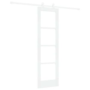 vidaXL Skjutd&ouml;rr ORKDAL 61 x 198,5 cm Massivt talltr&auml; och glas Vit
