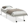 vidaXL S&auml;ngram utan madrass hopf&auml;llbar vit 75x190 cm st&aring;l
