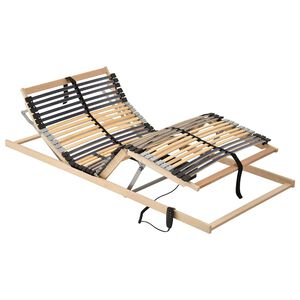 vidaXL Ribbad s&auml;ngbotten Brun 70 x 190 cm Massivt boktr&auml;