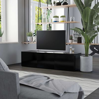 vidaXL TV-bänk svart 120x34x30 cm spånskiva
