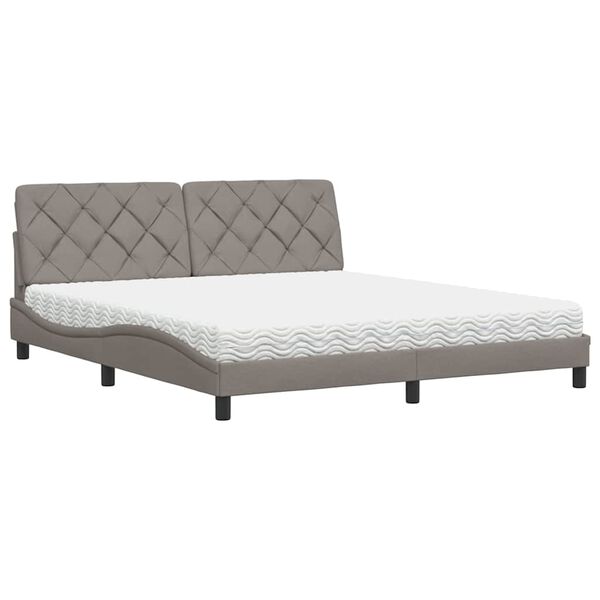 vidaXL Bed with Mattress Taupe 180x200 cm Fabric