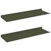 vidaXL Flytande hylla 2 st Olivgr&ouml;n 60 x 18 x 2,5 cm St&aring;l